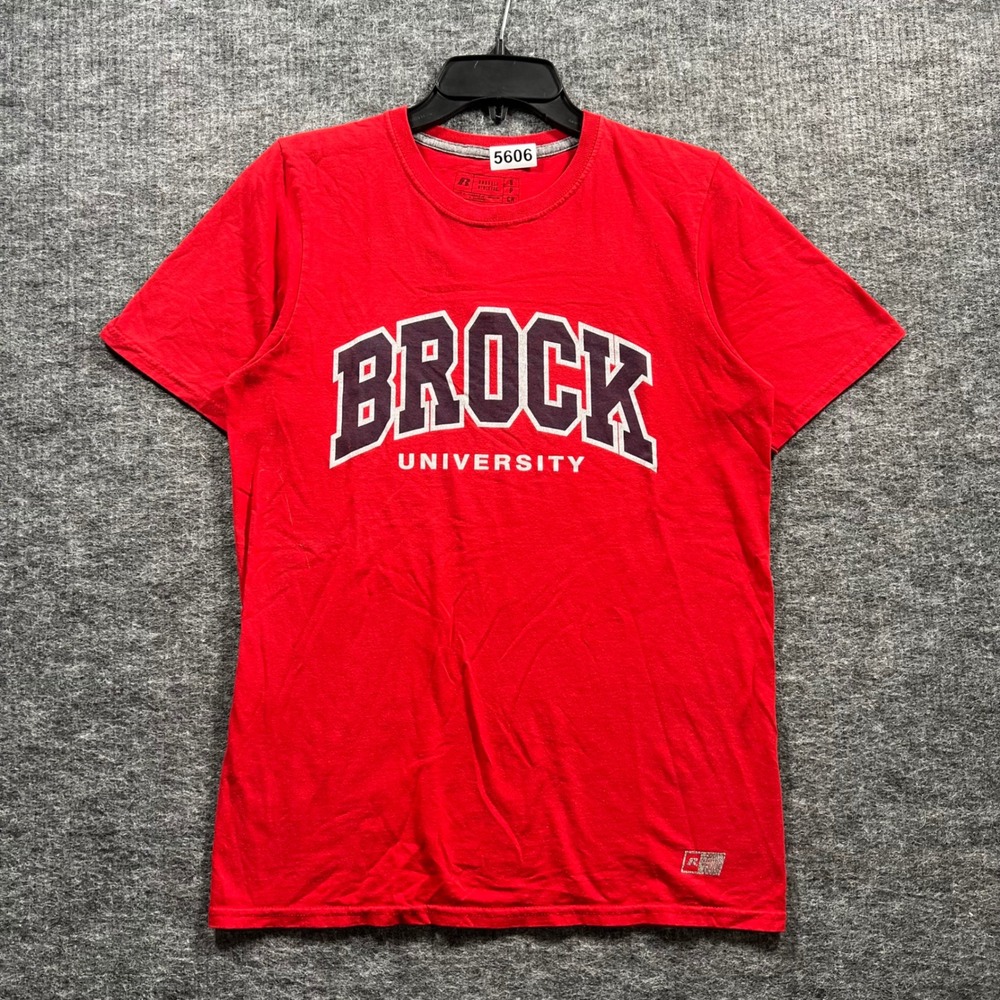 Russell Athletic Brock University Graphic T-Shirt Red Mens Small